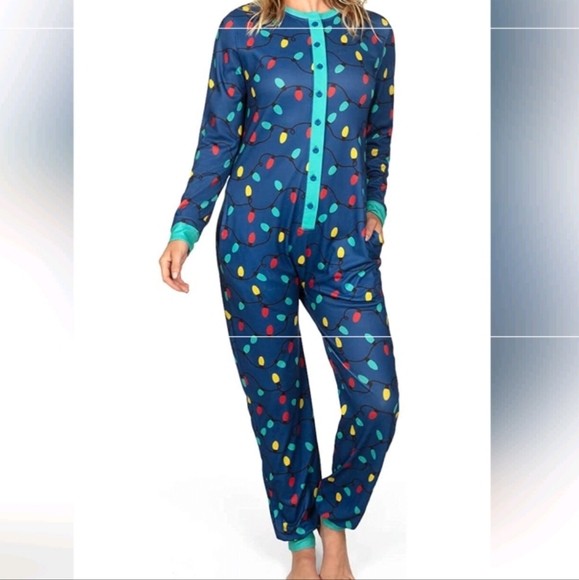 Tipsy elves light bulb matching family pajama onesie, size small - Picture 3 of 4